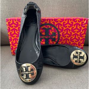 Tory Burch Reva Flat in Black 7.5